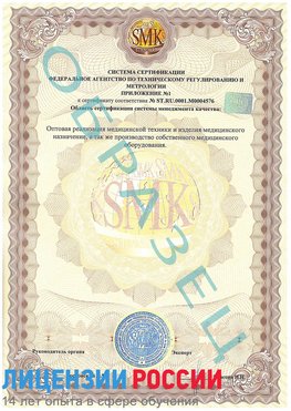 Образец сертификата соответствия (приложение) Конаково Сертификат ISO 13485